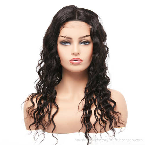 Wholesale Pre Plucked Hairline Human Hair 4*4 Transparent Natural Wave Lace Closure Wig